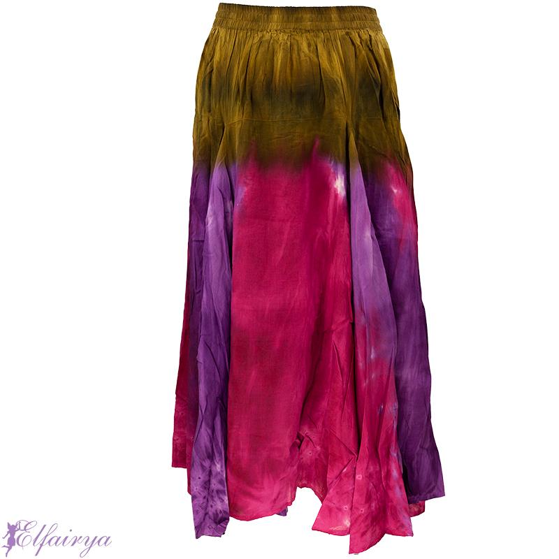 Farbenfroher Sommerrock im Batik-Retro-Style